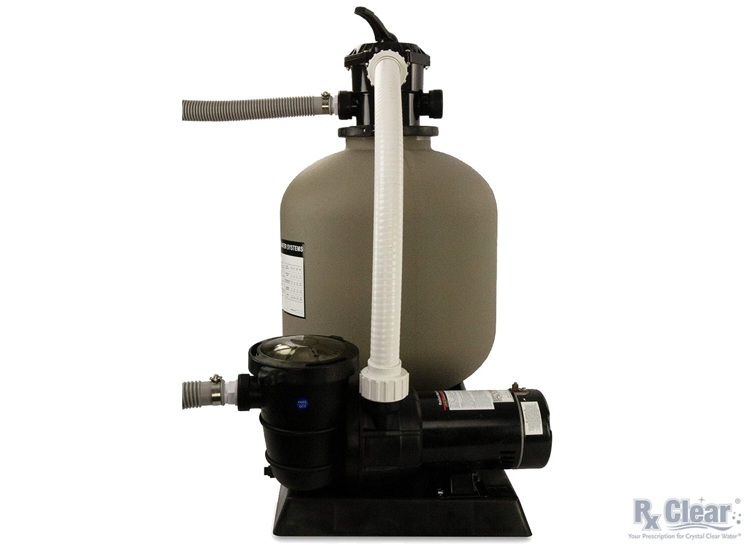 Rx Clear 22" Inch Above Ground Swimming Pool Sand Filter System w/ 1.5 HP Pump