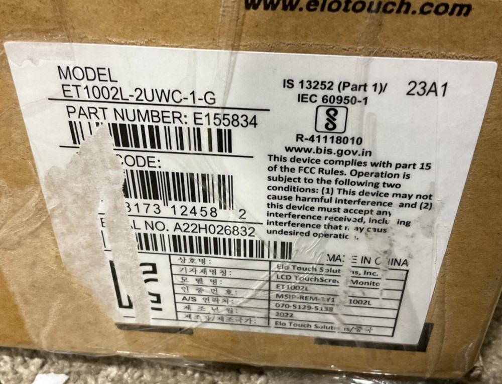 Elo 1002L 10"TouchScreen LCD Display E155834✨🔥NEW OPEN BOX! FULLY FUNCTIONAL🔥✨