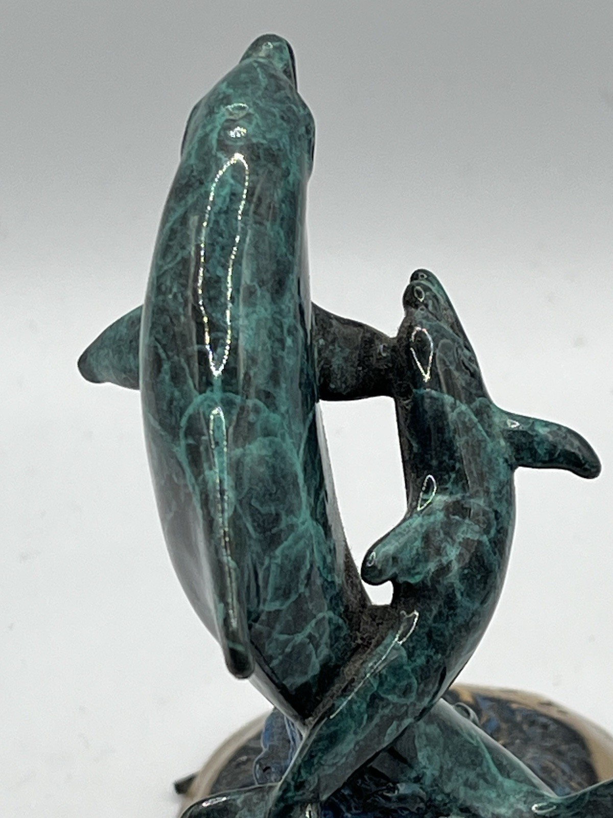 Joseph Francis Quillan "Babies Breath" Bronze Dolphin Sculpture Signed Ltd Ed