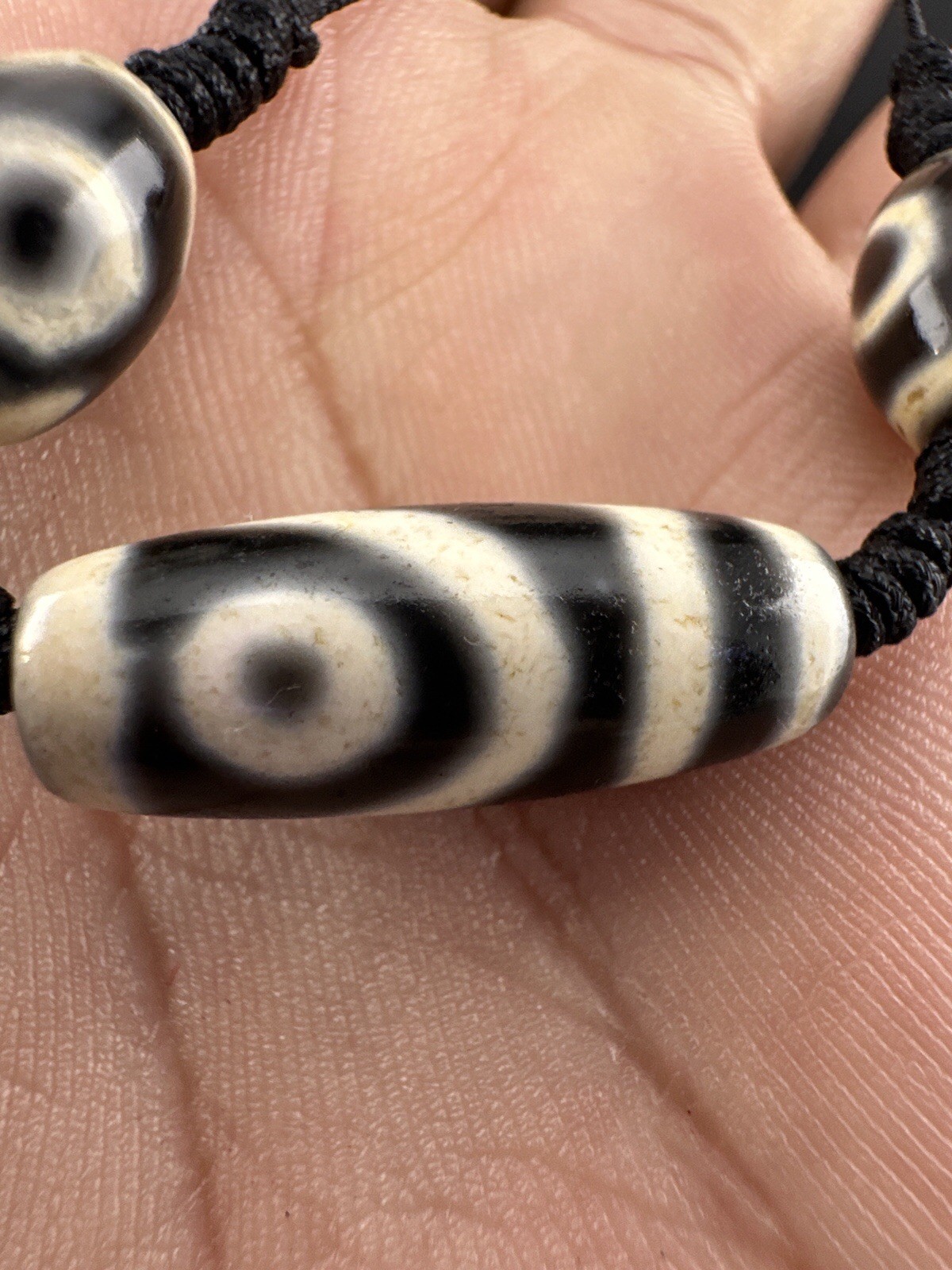 Indo Tibetan Agate 2 Eyes in Square Agate Stone Dzi Beads Amulet