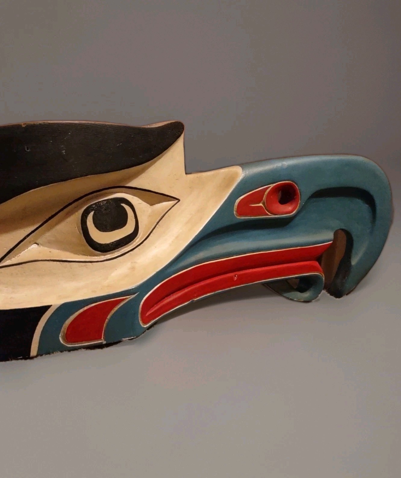 Northwest Coast Mask Kwakiutl Hamatsa Crooked Beak Red Cedar Wood Carving