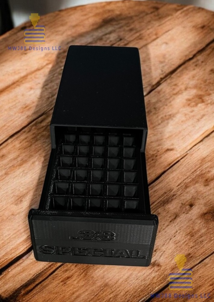 Sliding .38 Special Ammo Storage Box Case - 50rd Round - Multiple Colors!