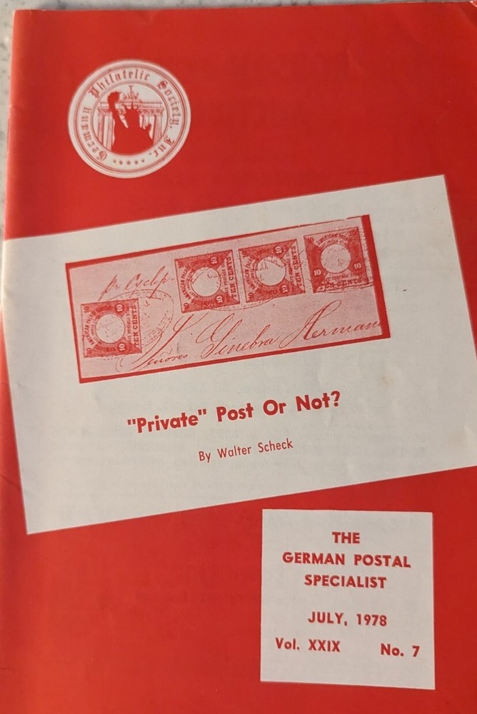 German Postal Specialist Ju1  1978 Private Post? Ruhleben POW Camp, Part II