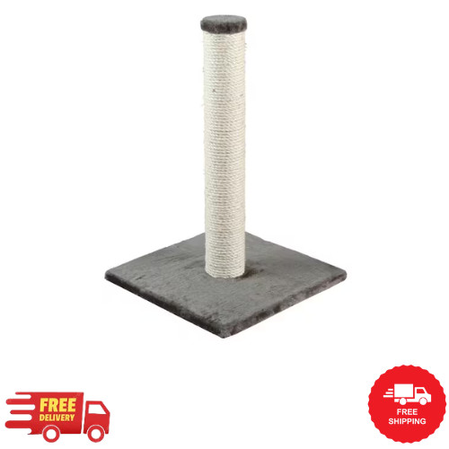 Parla Sisal 24.5" Cat Scratching Post with Plush Base, Gray