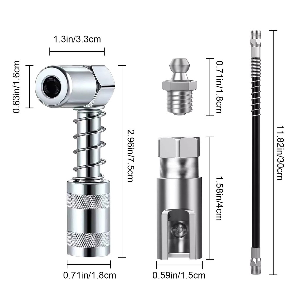 High-quality Right-Angle 90° Push-on Grease Coupler With 1/8 Inch NPT Threads