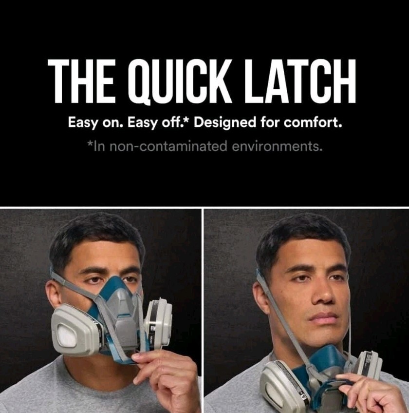 3M Paint Respirator Project Quick Latch Reusable , Size Large