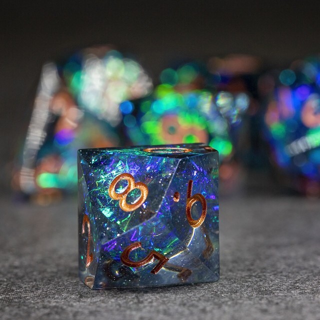 Sage's Miniaturized Galaxy Sharp Edge Resin Dice Set