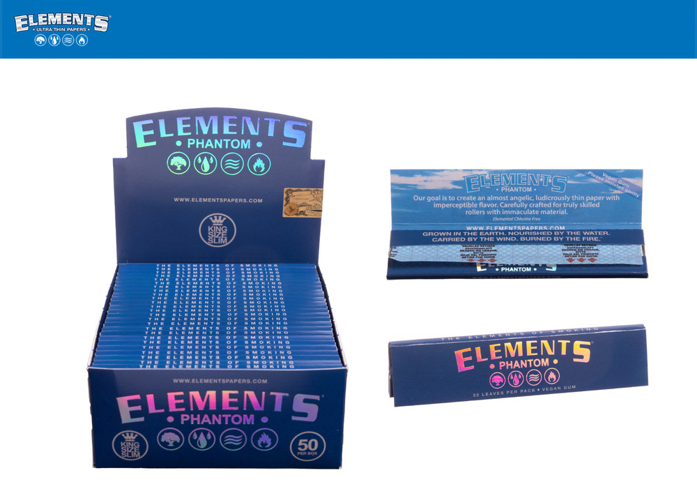 🆕Elements King Size Slim Phantom Rolling Papers Phenomenally Thin | 10 Packs