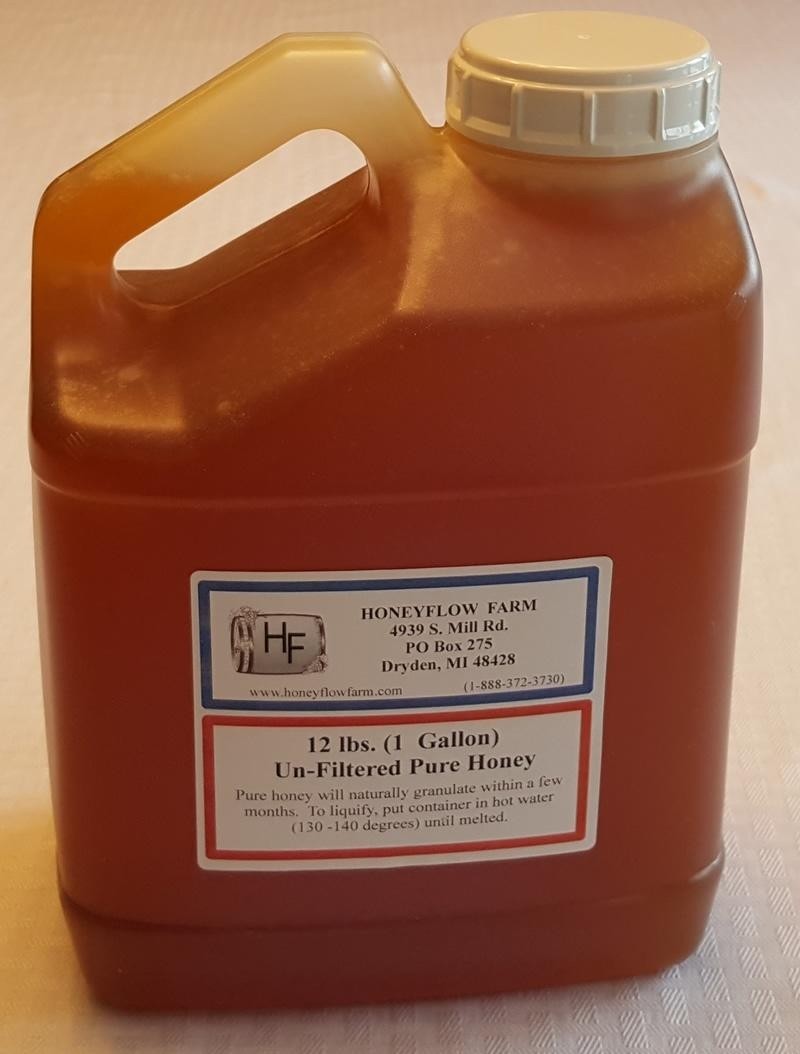 Pure Michigan Wildflower Honey - One Gallon (12 lbs) - Raw & Unfiltered