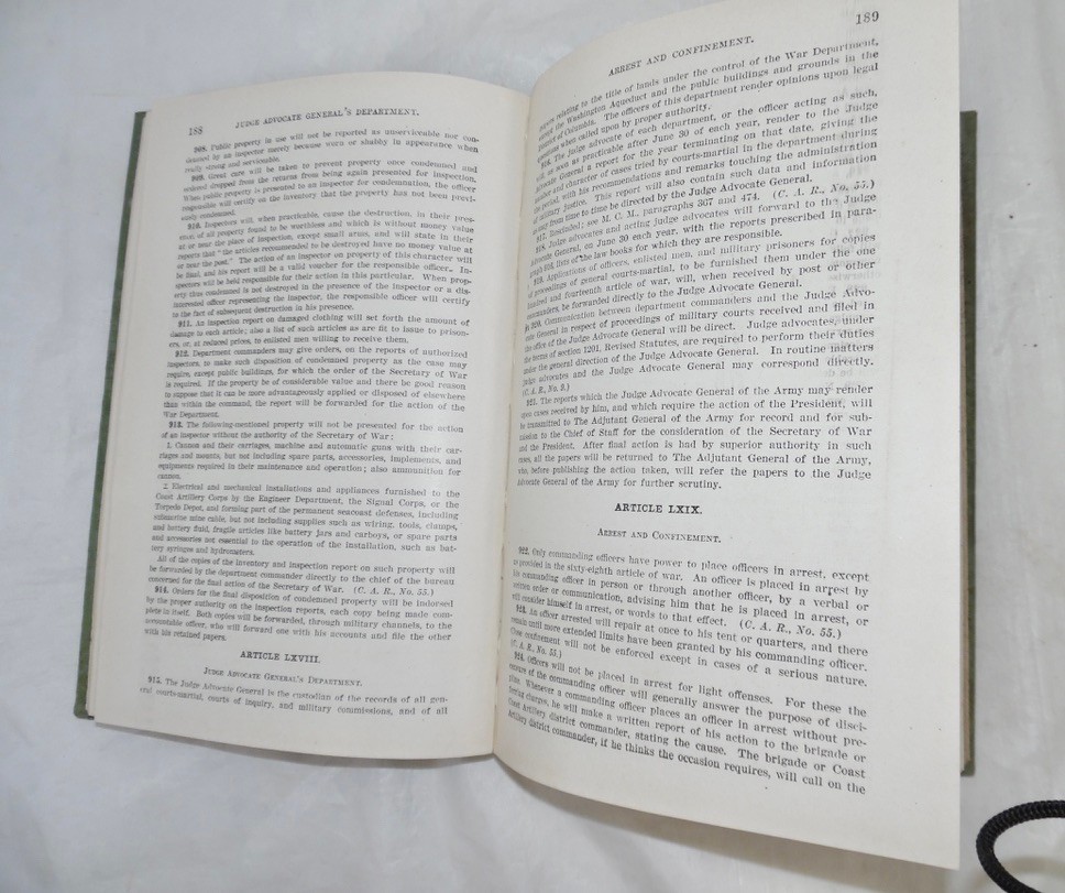 Regulations for Army of the United States 1913 Corrected to 1917 ORIGINAL WWI