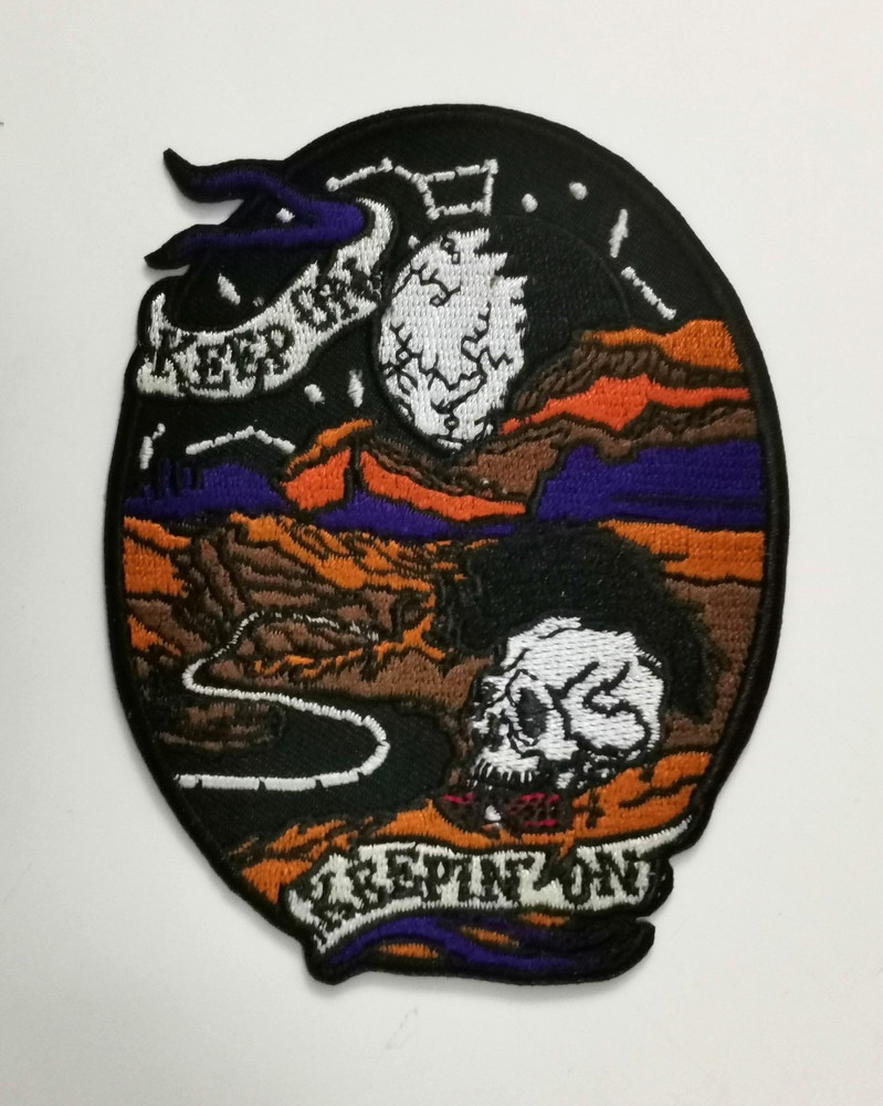 KEEP ON Patch Iron On Patch Skull KEEPIN ON Tuning Racing Biker Iron On