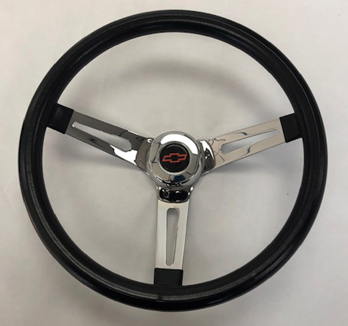 Chevy Truck C / K Blazer Black Chrome Spokes Steering Wheel 13 1/2" Red/Black
