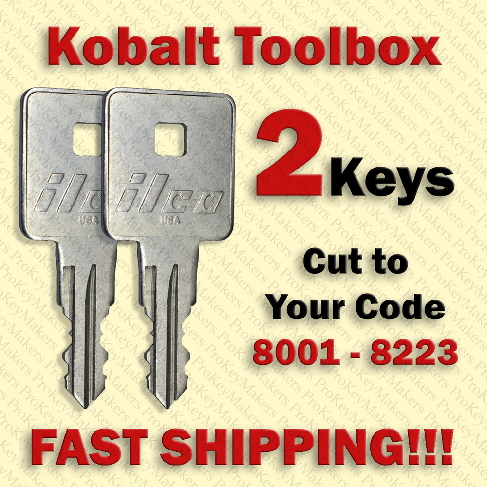 Kobalt Toolbox Key / (2) TWO KEYS / Select your code 8001 - 8223