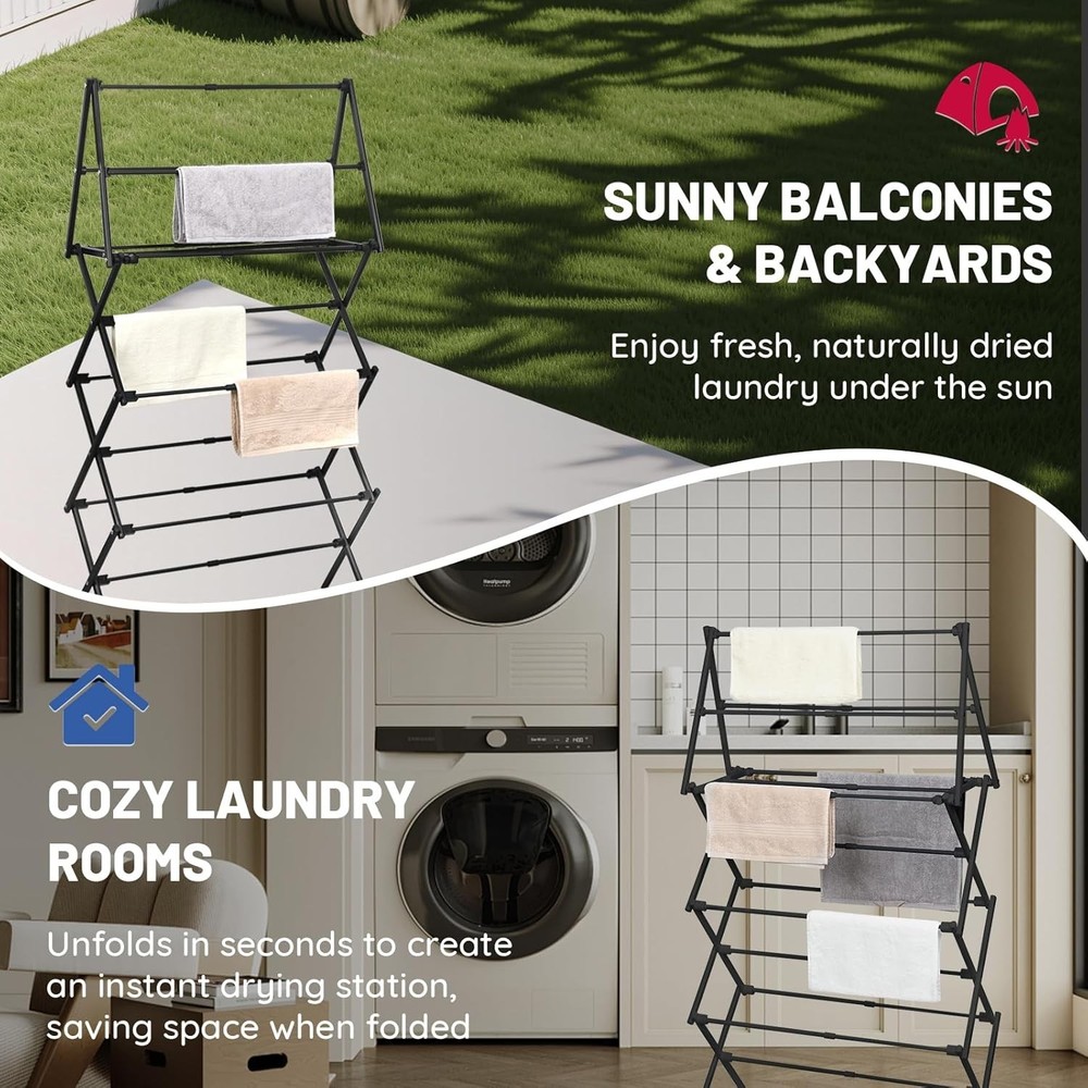 4 Tier Clothes Drying Rack Foldable Foldable Clothing Drying Rack Laundry Drying