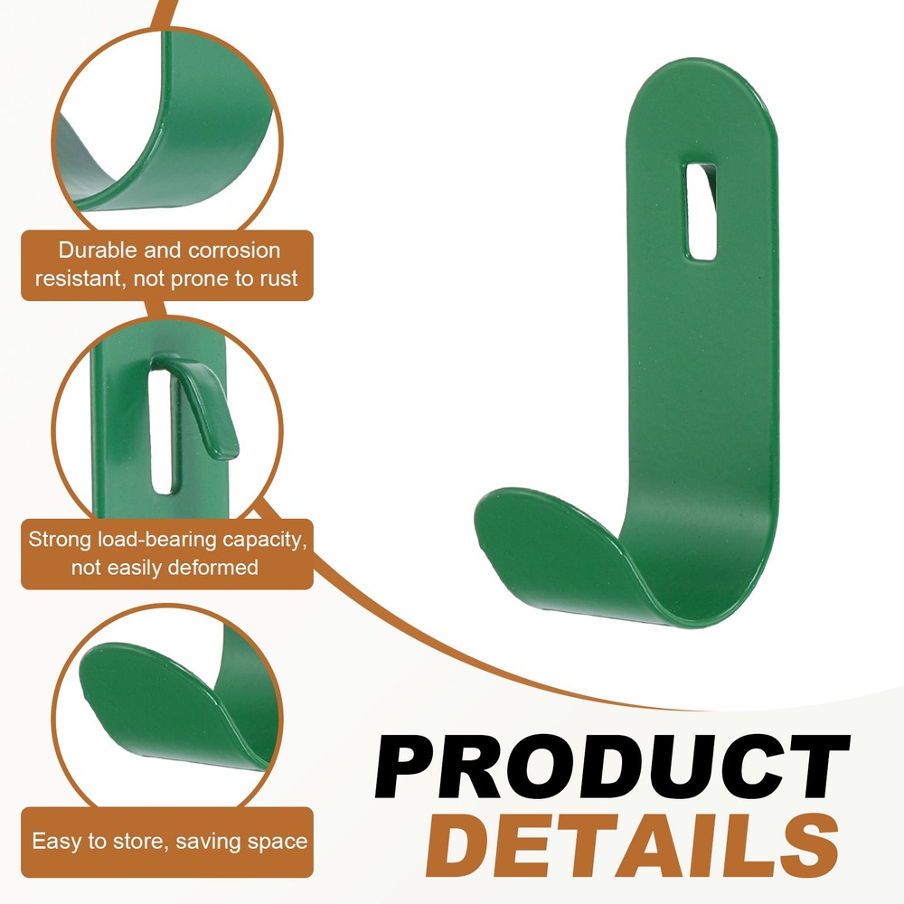 20Pcs PegBoard Hooks, 2" U Shape Study Peg Hooks for Wall Organizer, Green