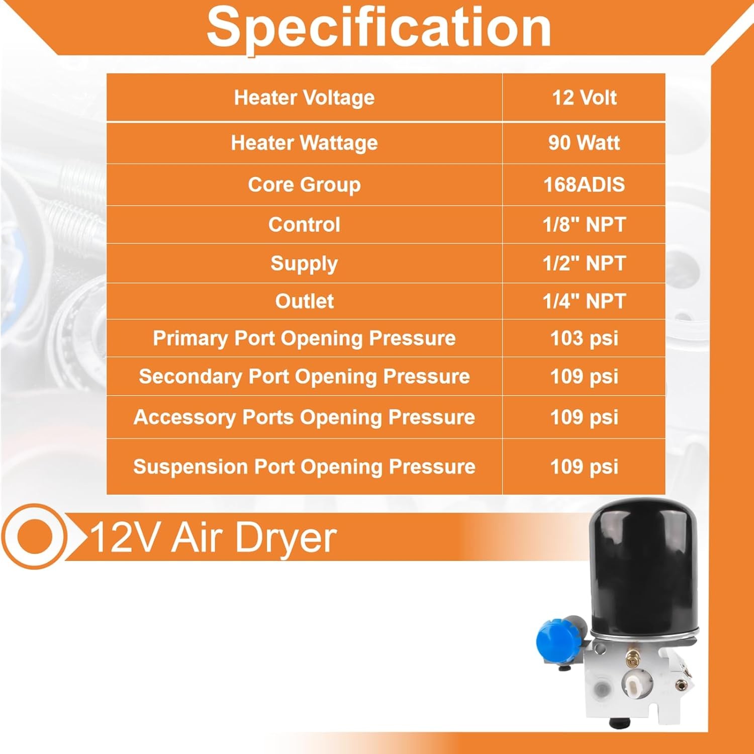 801266 Air Dryer 12V for Peterbilt Kenworth International Prostar Freightliner