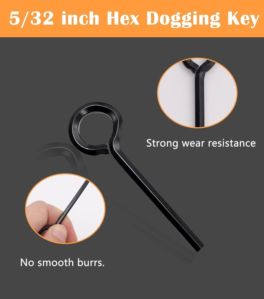 10Pcs Black 5/32" Hex Dogging Key for Push Bar Panic Exit Device