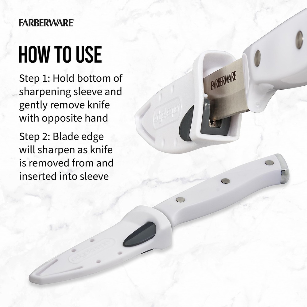 Farberware Edgekeeper Triple Riveted Paring Self-Sharpening Blade Cover, High...