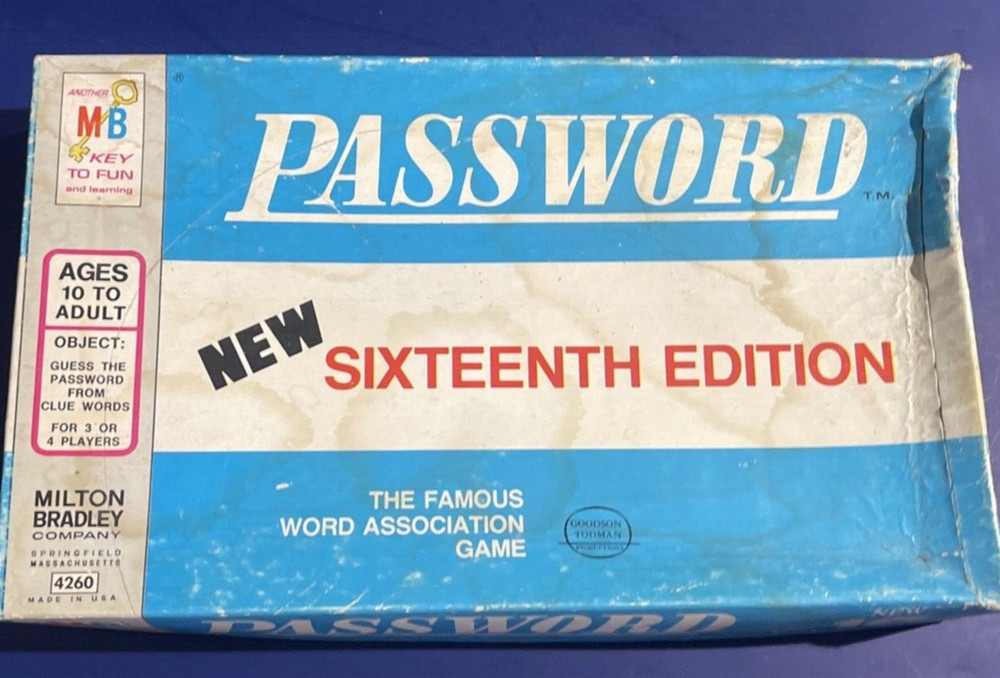 Password®️ Sixteenth Edition 1962 Milton Bradley  Complete