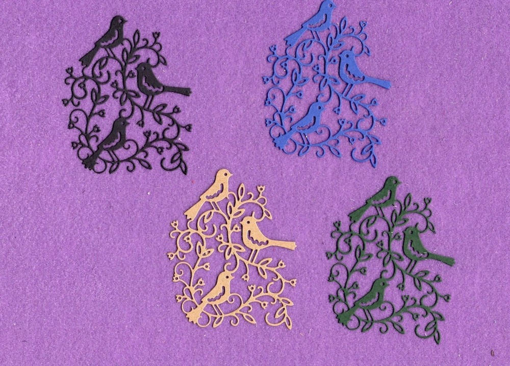 BIRDS 3 die cuts scrapbook cards