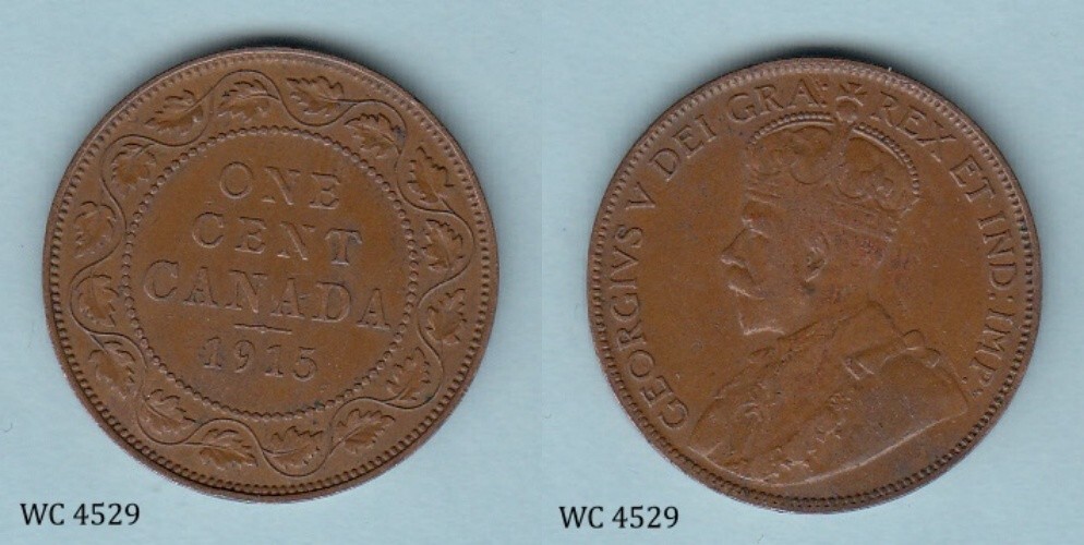 Canada 1 One Cent 1915 (George V) Coin C