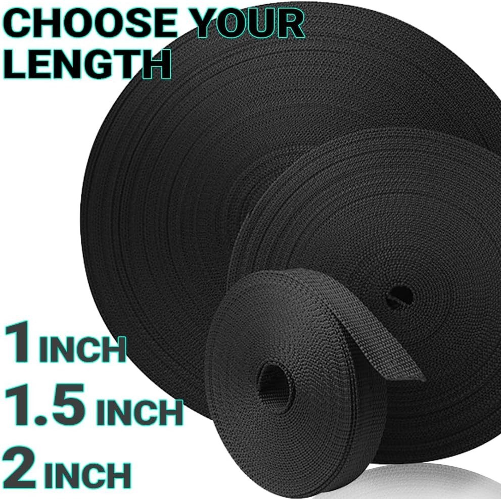 Customized 2" Heavy Duty Webbing: 25 Yards Black Polypropylene for Every Project