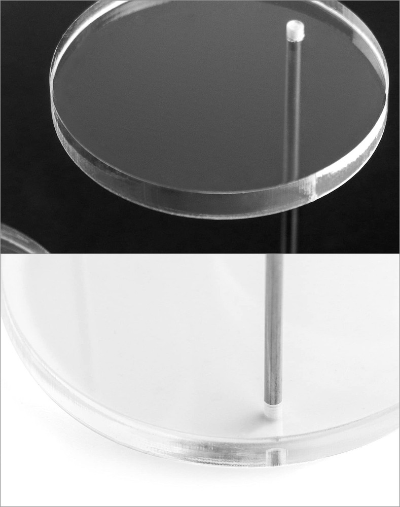 QWORK Round Acrylic Products Display Riser Stands, 3 3 Tier, 2 Pack, Clear