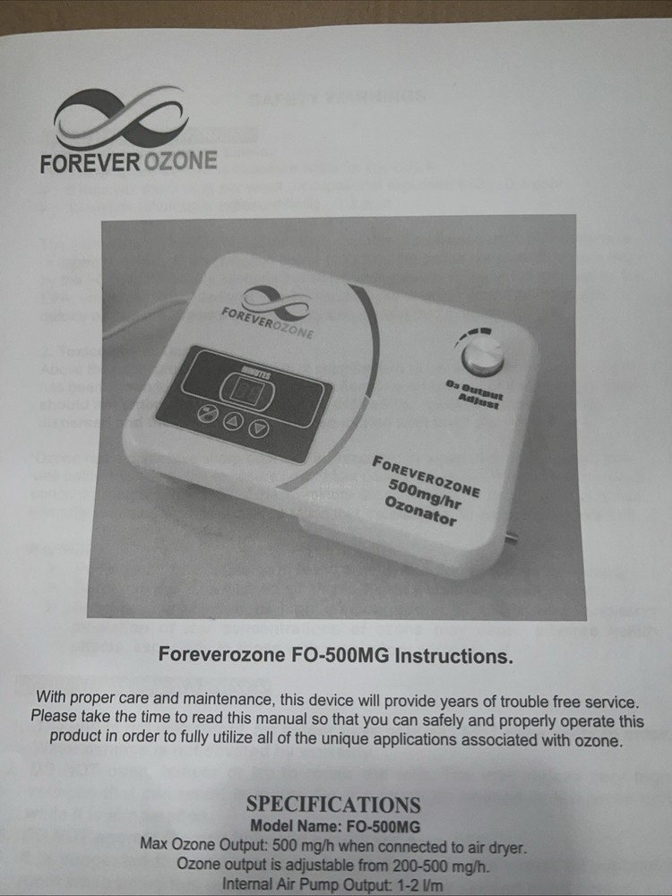 Forever Ozone FO-500 mg Water purifier