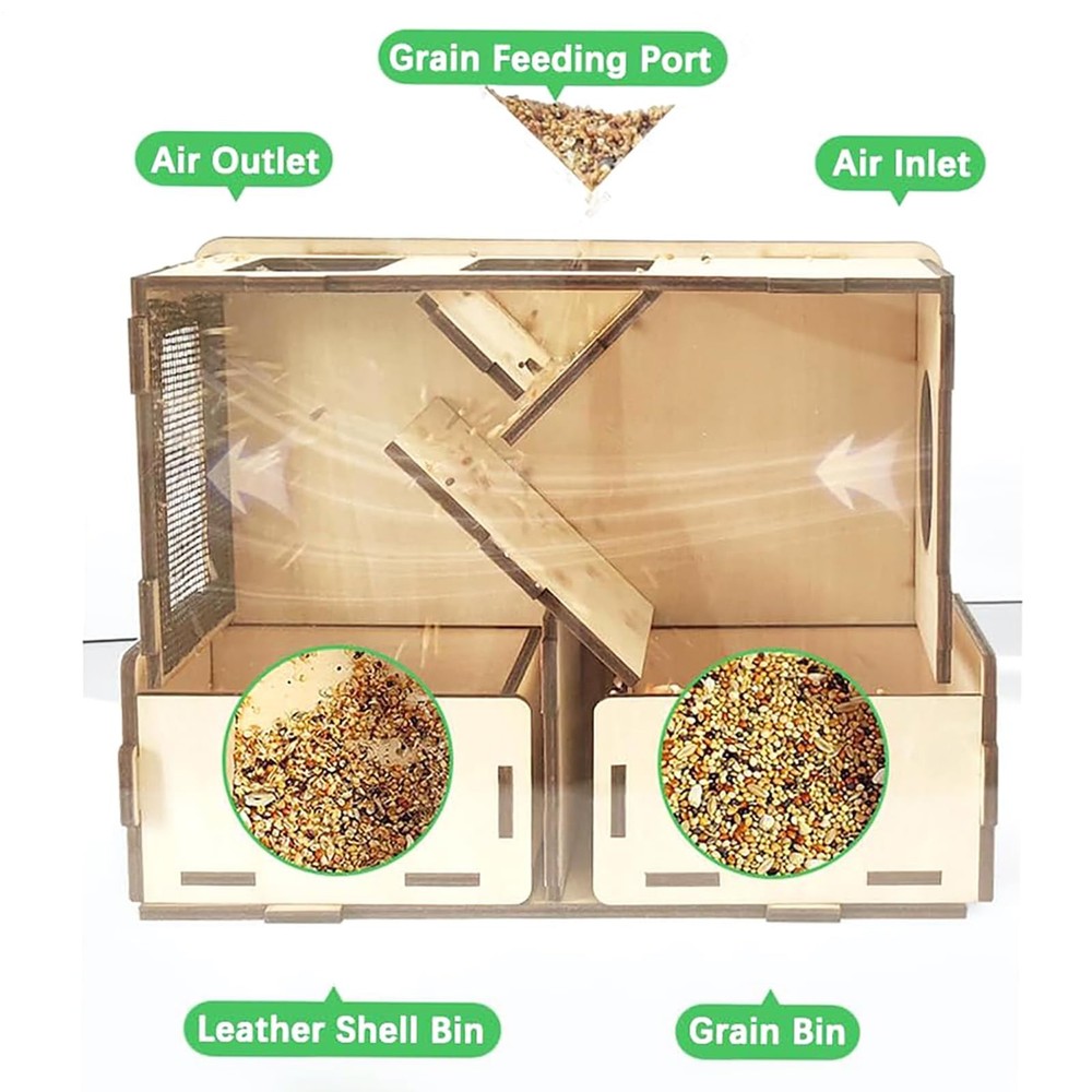 Birds Feed Wind Sheller Wooden Grain Splitter Machine Shell Separator Machine