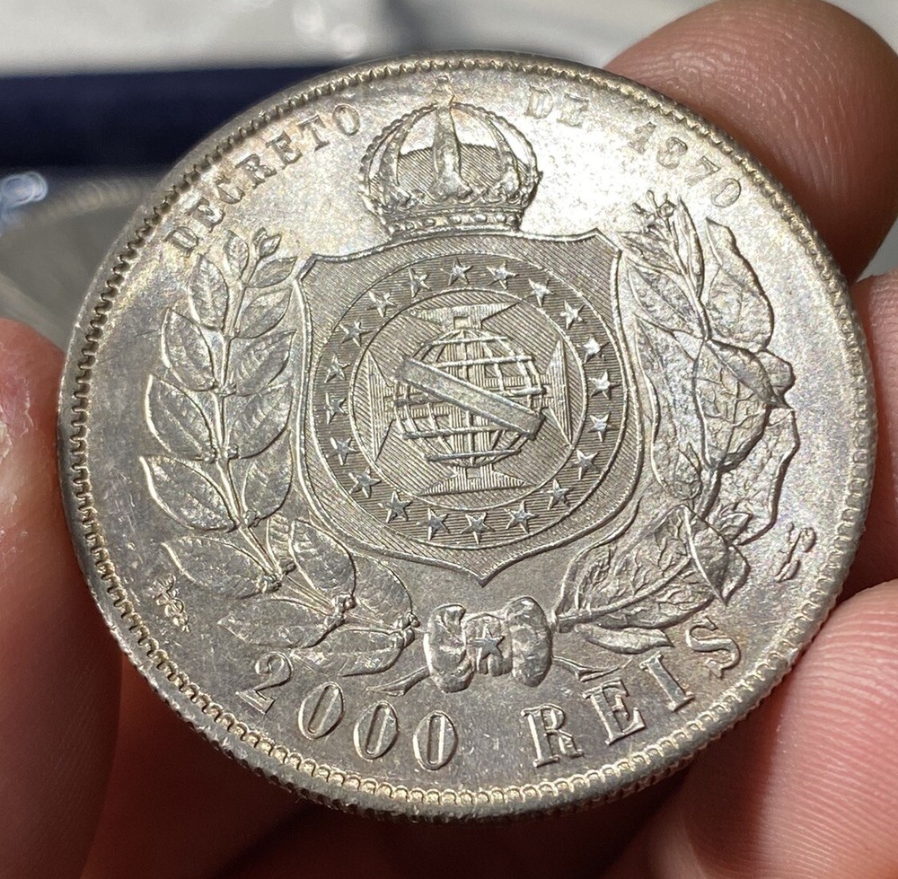 Brazil, 1889 Silver 2000 Reis, Choice Uncirculated