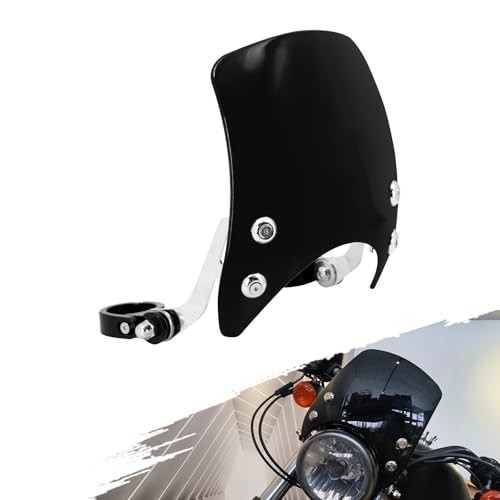 Motorcycle Adjustable Windshield Custom Compact Sport Black Windshield