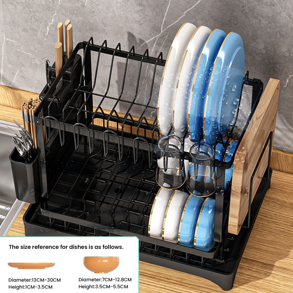 2 Level Dish Drainer with Binder Tray