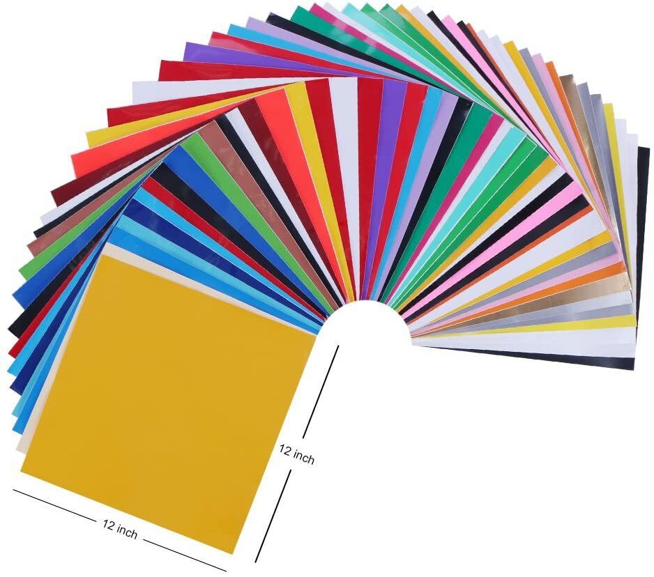 60 Vinyl Sheets 12"x12" + 10 Transfer Tape Sheets,