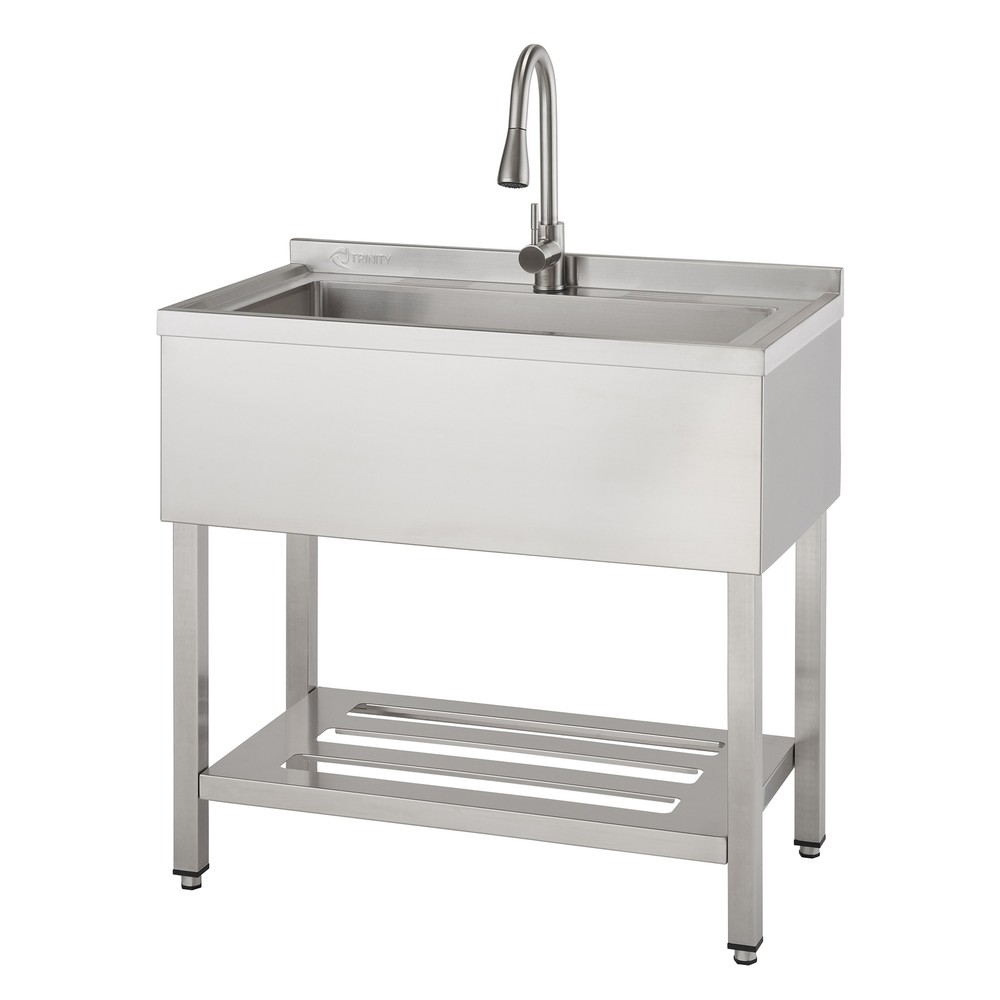 TRINITY Stainless Utility Sink Pull-Out Faucet