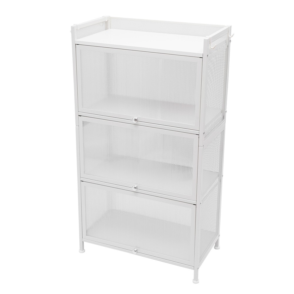 Kitchen Storage Sideboard, Buffet Cabinet with Barn Doors, White