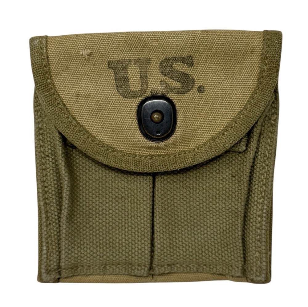 Vintage 1943 WWII US Army M1 Carbine Rifle Belt Ammo Pouch JQMD