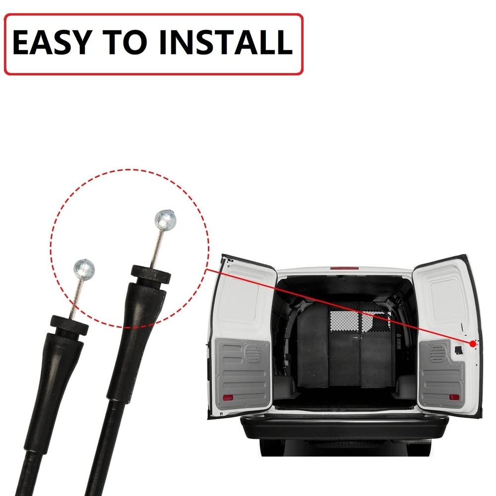 Door Latch Cable Rear Right Side Compatible with Ford E150 E250 E350 E450 E550..