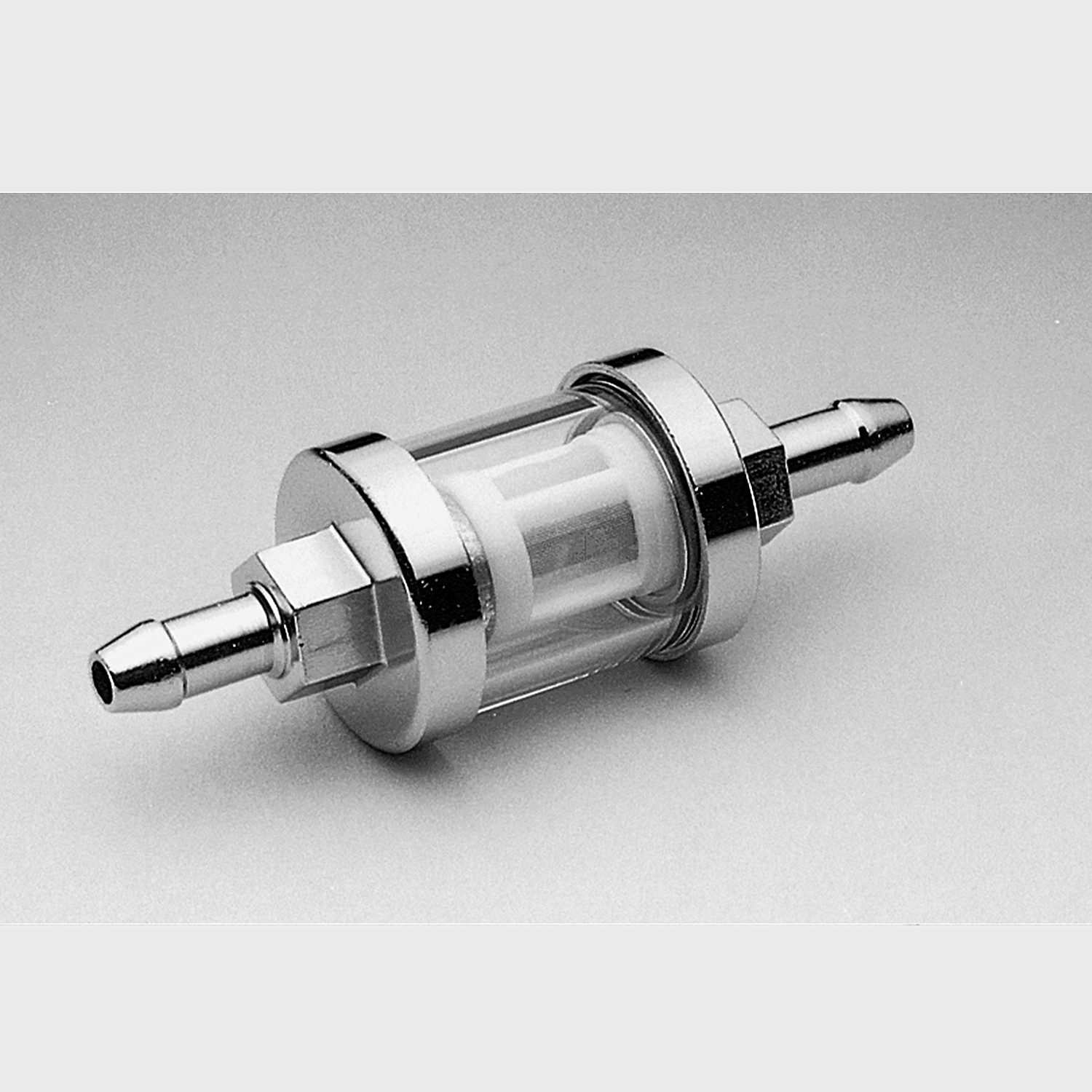 Motorcycle Chrome See-Flow Glass Fuel Filter Fit For 5/16" line