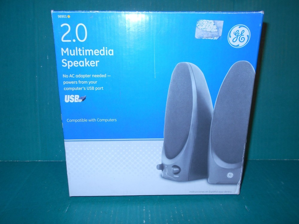 GE Multimedia Speaker 2.0 No AC Adapter Needed Compatible w Computers USB