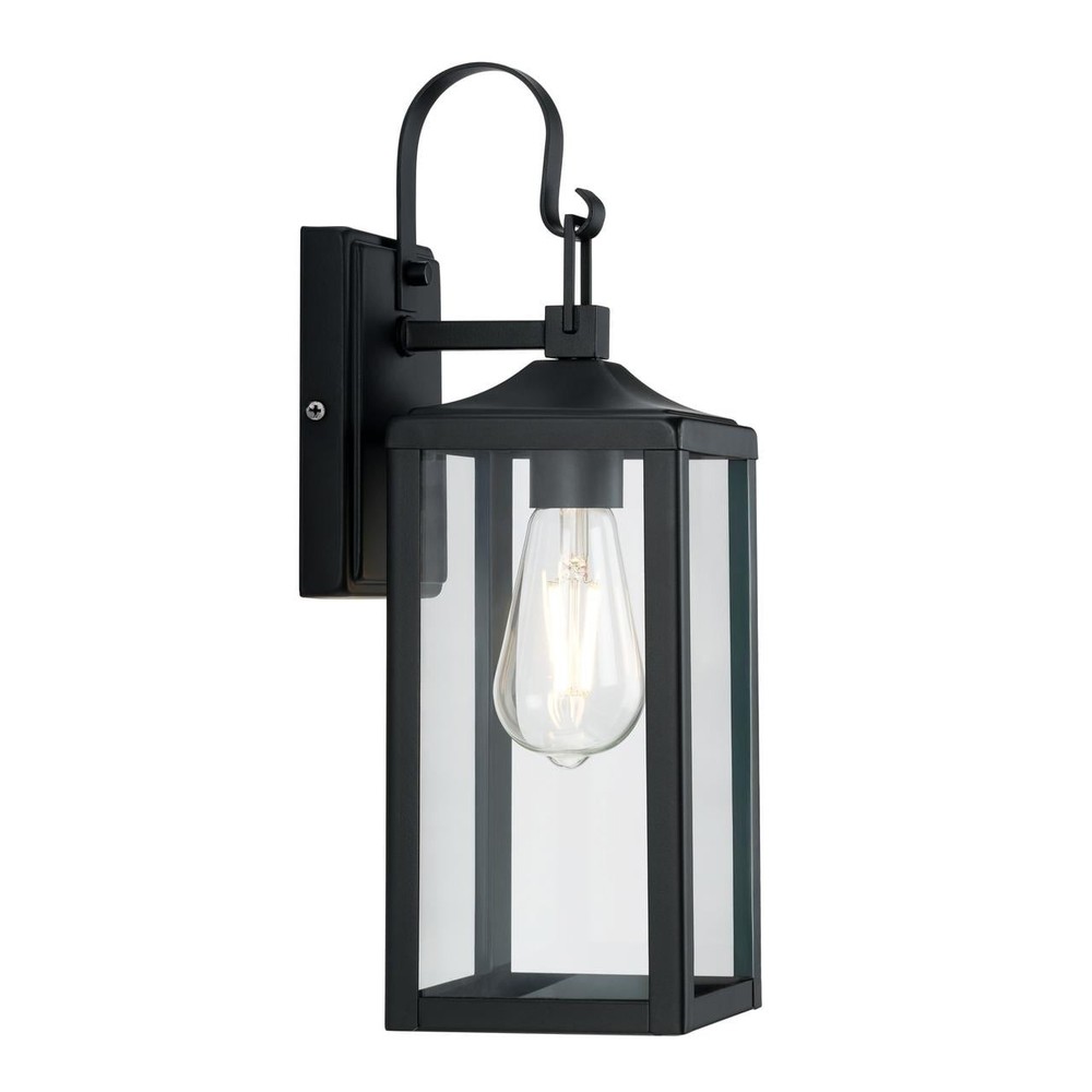 Matte Black Traditional One-Light Outdoor Wall Lantern