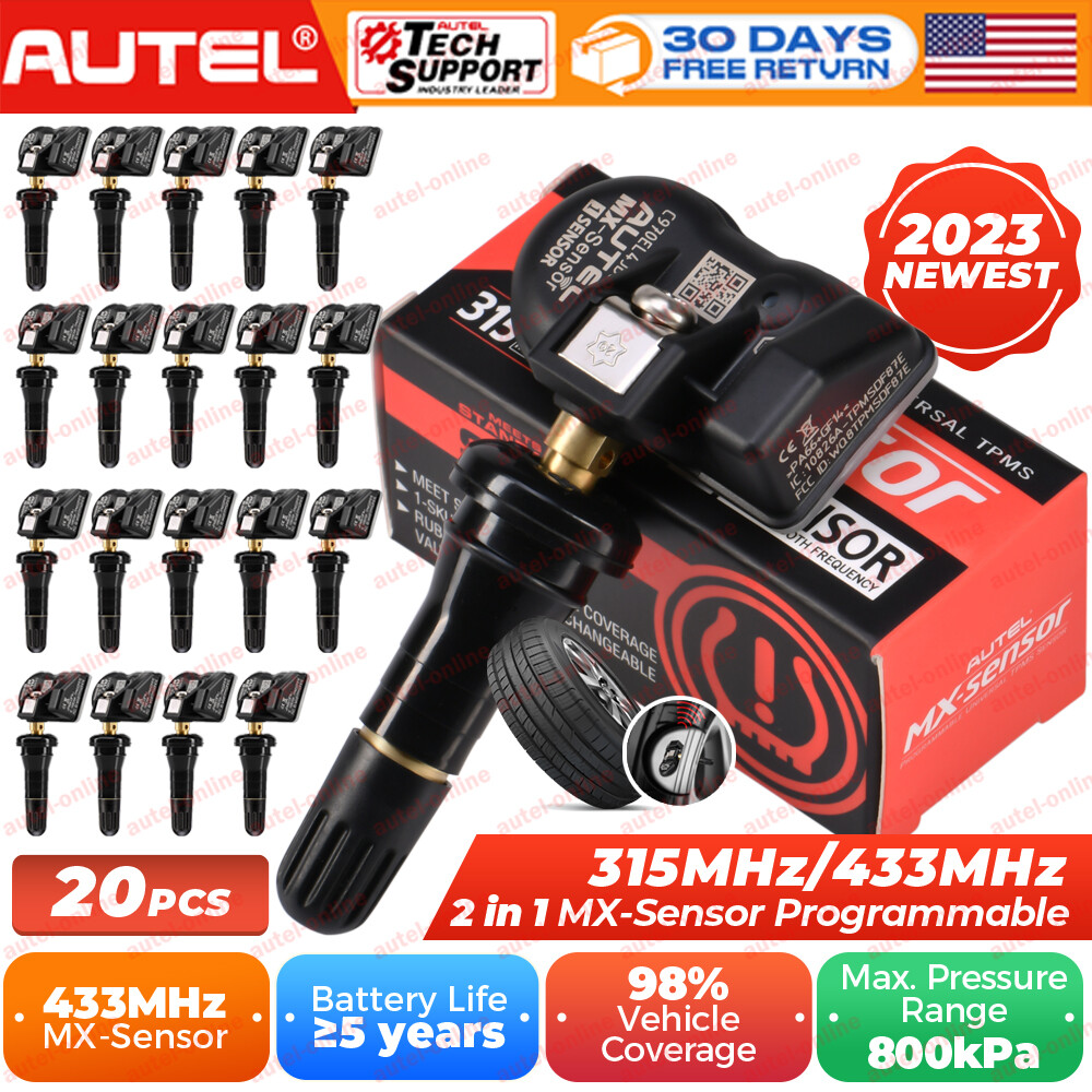 Autel TPMS Sensor MX-Sensor 315MHz & 433MHz Programmable Universal Rubber Valve