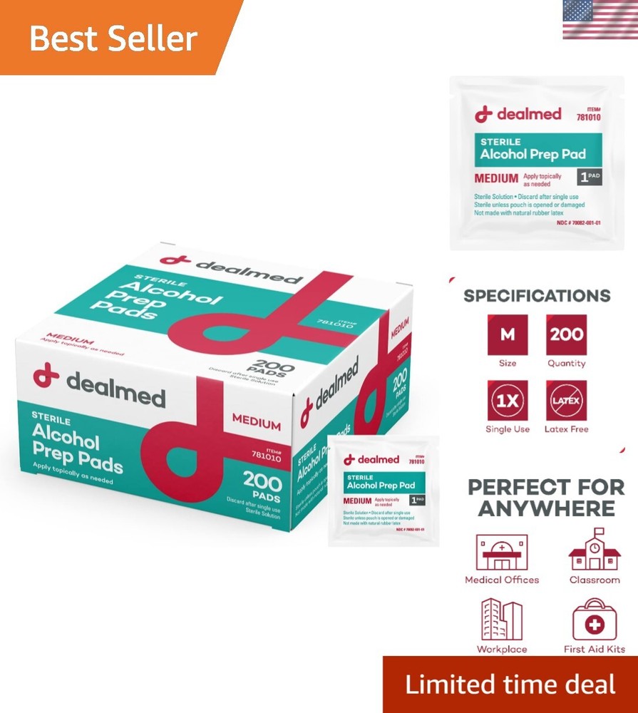Convenient 200-Count Alcohol Prep Wipes - Quick & Reliable for Any Situation
