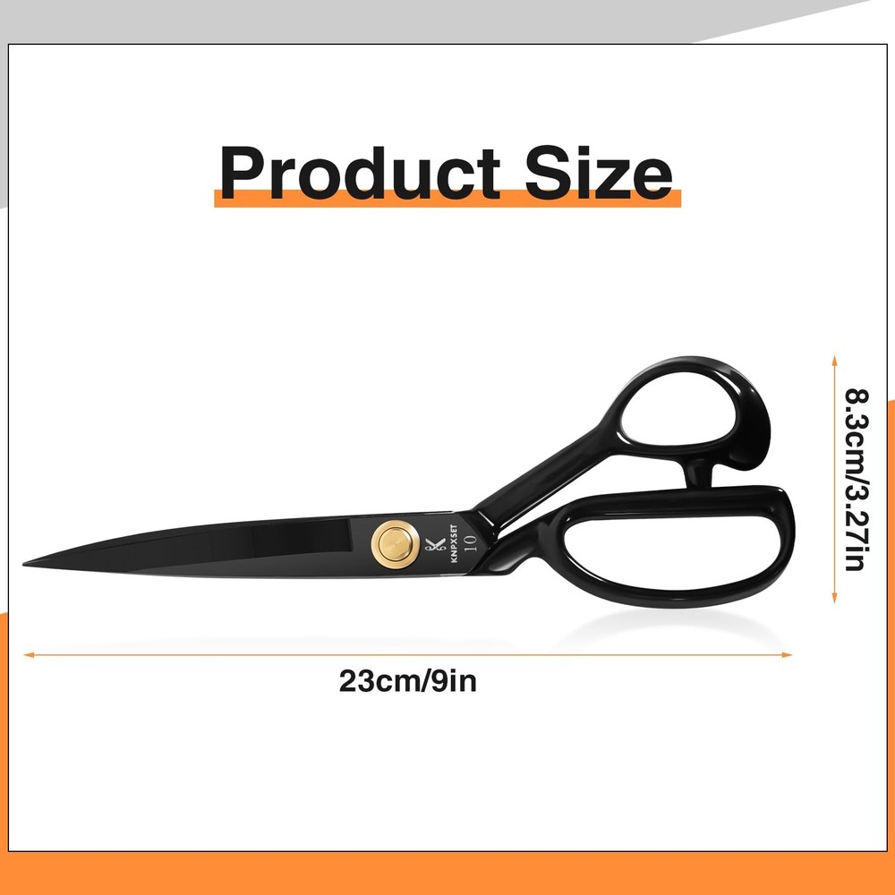 Professional Tailor Scissors 9 Inch - Fabric Scissors Heavy Duty, Sharp Sewin...