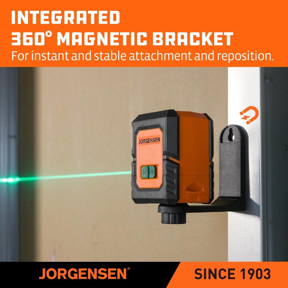 JORGENSEN 100FT Laser Level w/Tripod Dual Modules Self Leveling Cross Line Laser