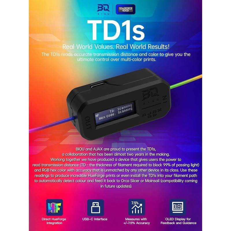 Filament Tester Sensor for Multi-Color Printing,Plug,HueForge Integration