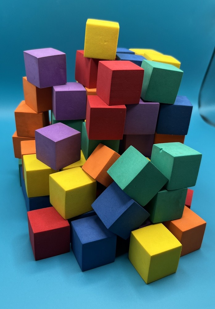 1" Cube Foam Blocks, Color Recognition, Craft, Math Manipulative, Counting 100