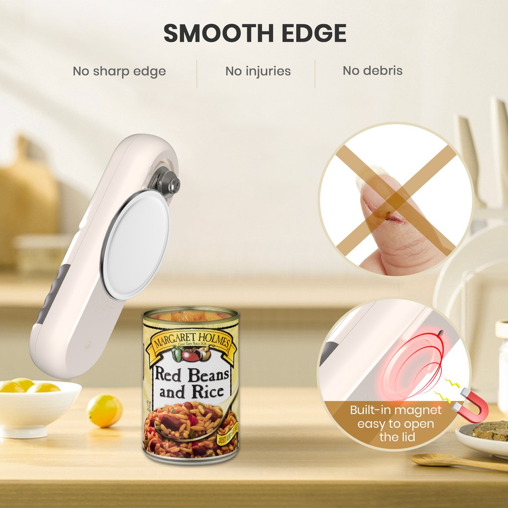 Electric Can Opener: One-Touch Open Your Cans, Smooth Edge, Automatic Stop