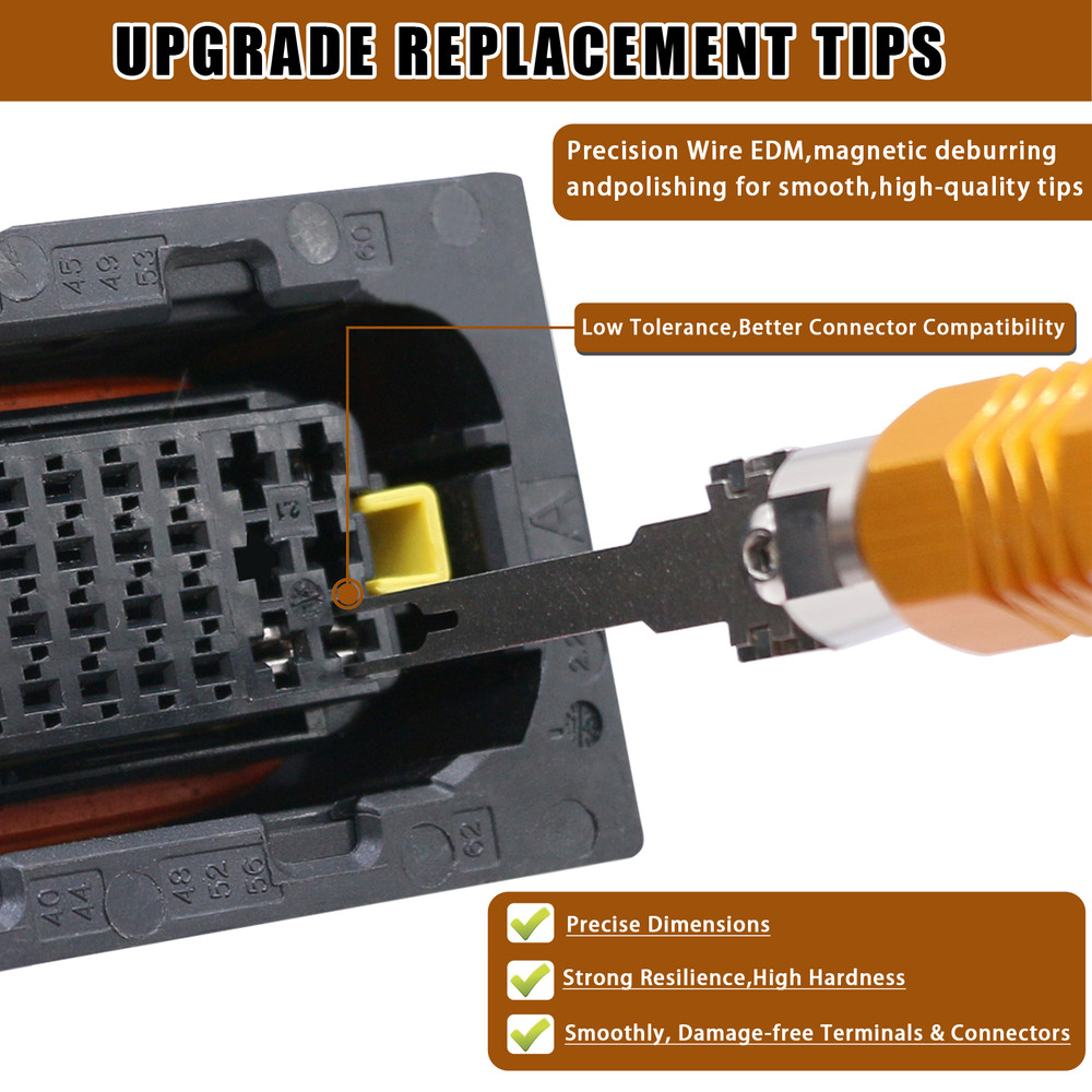 8PCS Electrical Pin Removal Tool Kit Tip Replacement Terminal Removal Tool Set