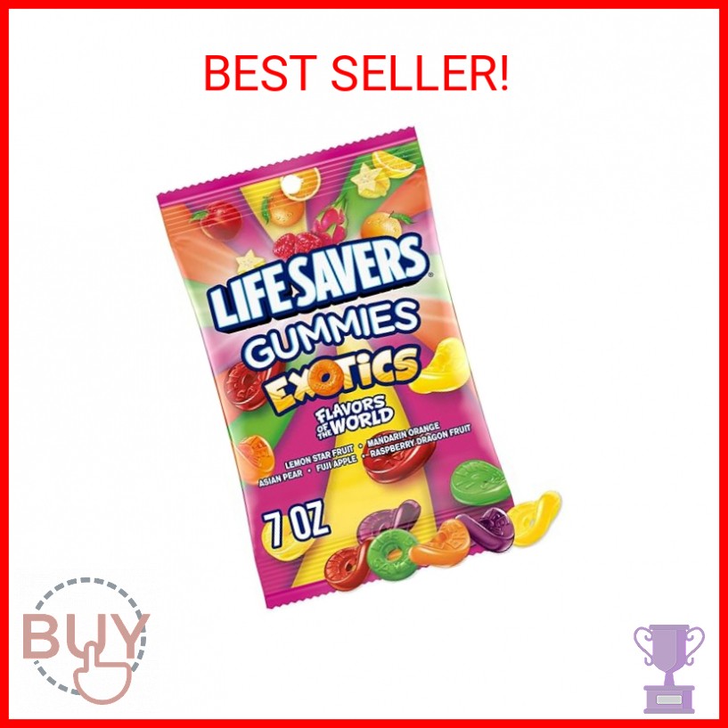 LIFE SAVERS Exotics Gummy Candy, 7 oz Bag