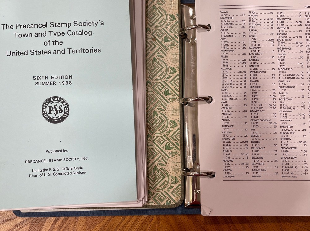 PSS Town And Type Catalog Of The United States And Territories 6th Ed; 2 Books